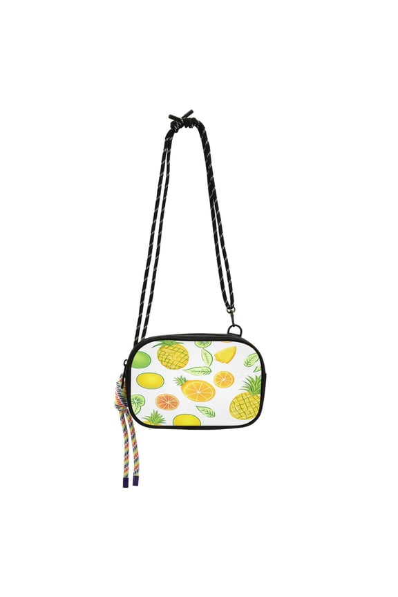 Stylish Crossbody Phone Bag Purse Handbags Adjustable Strap, Compact Design for Essentials Mangoes and Pineapples Pattern