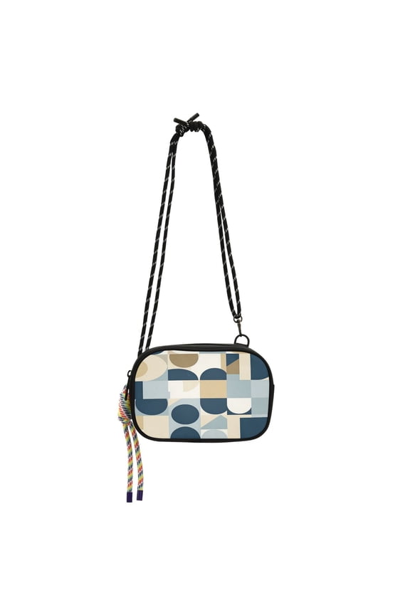 Stylish Crossbody Phone Bag Purse Handbags Adjustable Strap, Compact Design for Essentials Minimalist Geometric Shapes