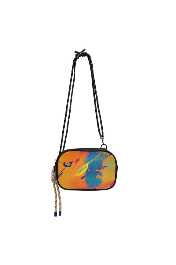 Stylish Crossbody Phone Bag Purse Handbags Adjustable Strap, Compact Design for Essentials Multicolor Abstract Painting