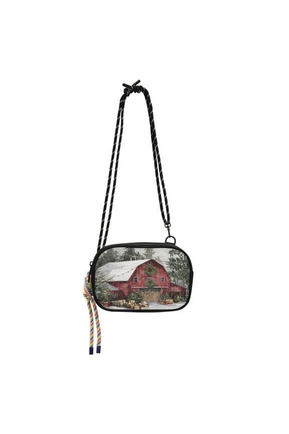 Stylish Crossbody Phone Bag Purse Handbags Adjustable Strap, Compact Design for Essentials Old Red Barn