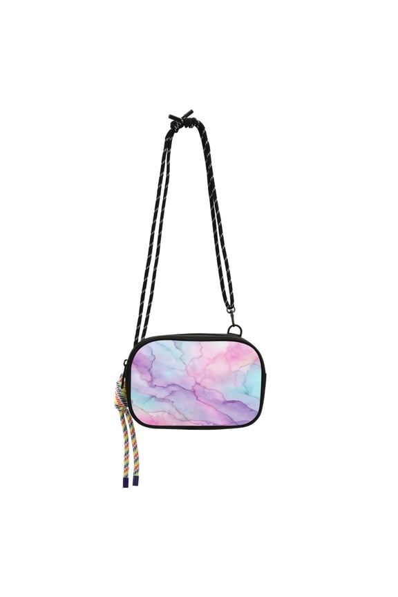 Stylish Crossbody Phone Bag Purse Handbags Adjustable Strap, Compact Design for Essentials Pastel Pink Marble Texture