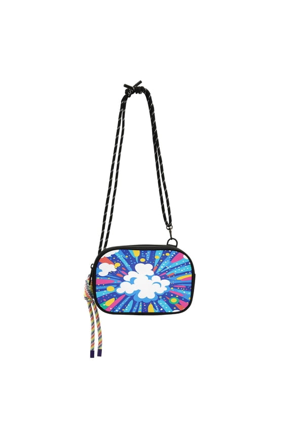 Stylish Crossbody Phone Bag Purse Handbags Adjustable Strap, Compact Design for Essentials Vibrant Clouds