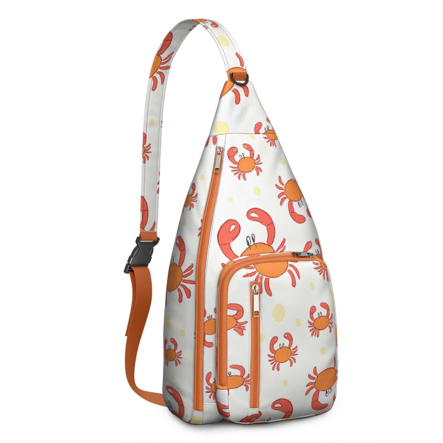 Stylish Crossbody Sling Bag Marine Adorable Crab Crossbody Bag for Travel Adjustable Lightweight Travel Hiking Casual Daypack for Unisex