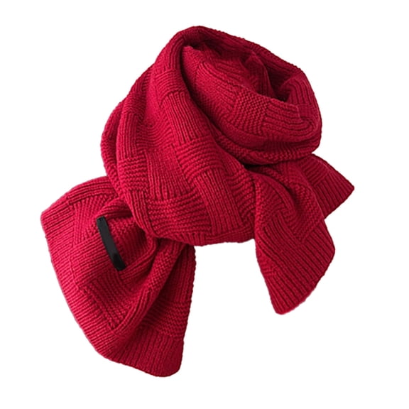 Stylish Crossed Plaided Knitted Scarf Soft Yarn Neck Warmer for Casual Wear and Outdoor Activity Various Outfit Matching