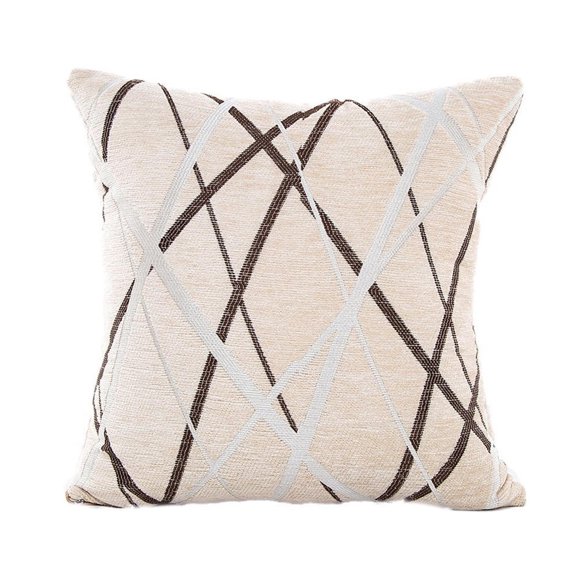 Stylish Cushion Cover With Square Shape And Geometric Cross-Line Pattern, Soft Throw Pillow Case For Sofa Home Decor, Decorative Pillow Cover For Living Room Bedroom