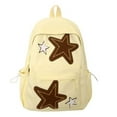 thumbnail image 1 of Stylish Cute Simple Star Patchwork Backpack 15.7 Inch Y2K Casual Lightweight Resistant College Daypack, 1 of 9