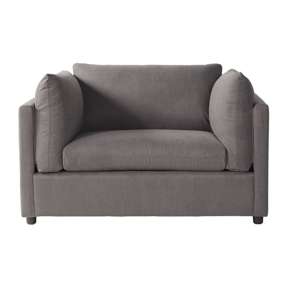 Stylish Deep Seat Cuddle Chair In Sumptuous Carbon Gray Oversized Comfortable For Living Areas