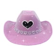thumbnail image 1 of Stylish Denim Cowboy Hat with Heart Trim for Stage Performance and Party Events, 1 of 3