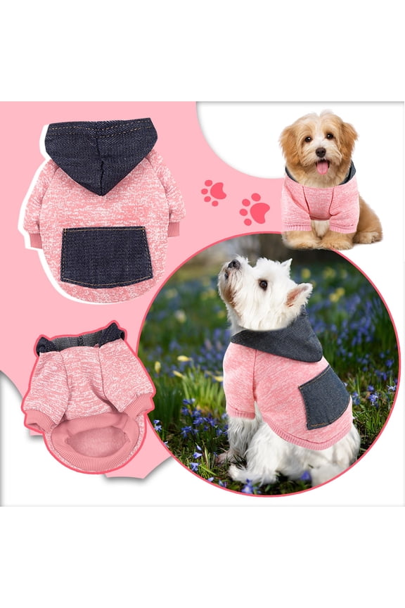 Stylish Denim Hooded Sweatshirt for with Functional Pockets and Two Leg Openings