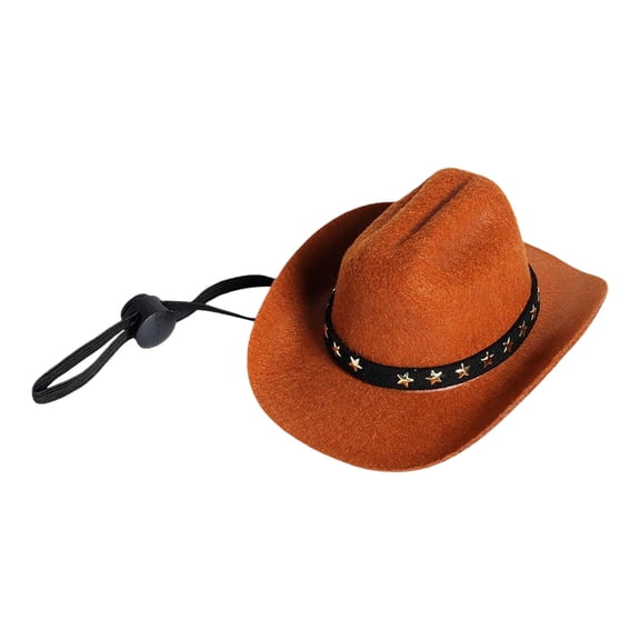 Stylish Denim Pet Hat with Star Print Comfortable Polyester Cat Accessory for Indoor and Outdoor Use for Small Feline