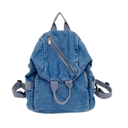 Stylish Denims Backpack For Women Men Versatile Vintage Laptop School Bag Zippered Crossbody Shoulder Bag