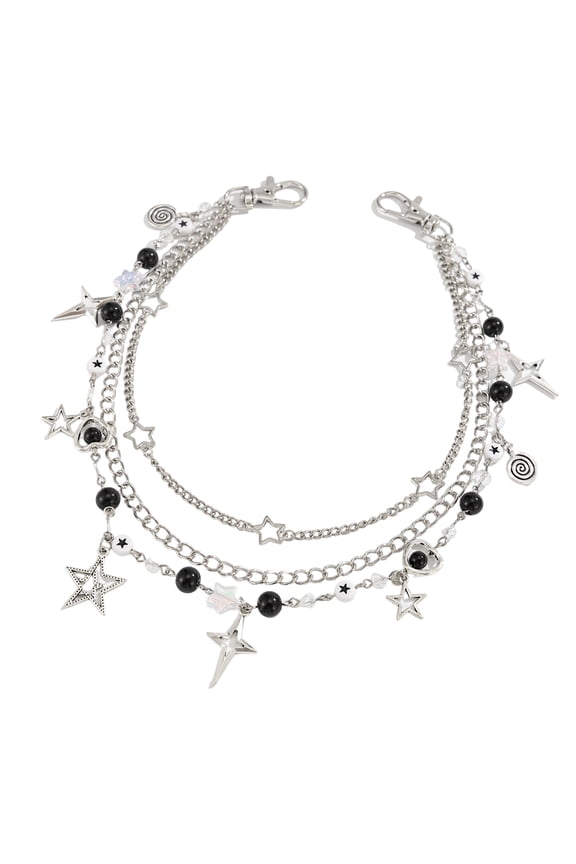 Stylish Denims Waist Chain With Imitation Pearls Rhinestones For Women Casual Outfit Jewelry