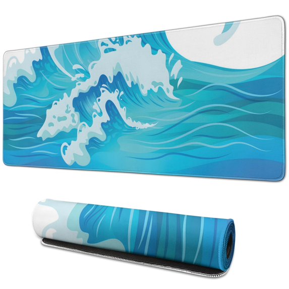 Stylish Desk Decor: Topographic Pattern Desk Mat Mouse Pad - Extra Large with Non-Slip Rubber Base for Comfort and Style Enhancement