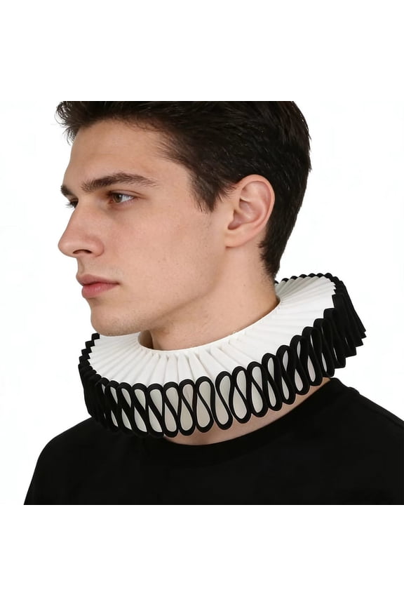 Stylish Detachable Ruffle Collar Breathable Polyester Fabric Renaissances Elizabethan Victorian For Men And Women