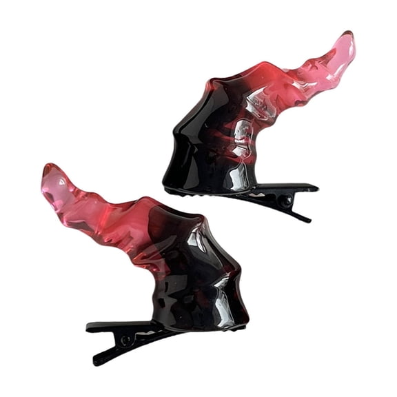 Stylish Devil Horns Hair Clip For Cosplay Halloween Party Resin Barrettes Hair Accessories For Kids Adults