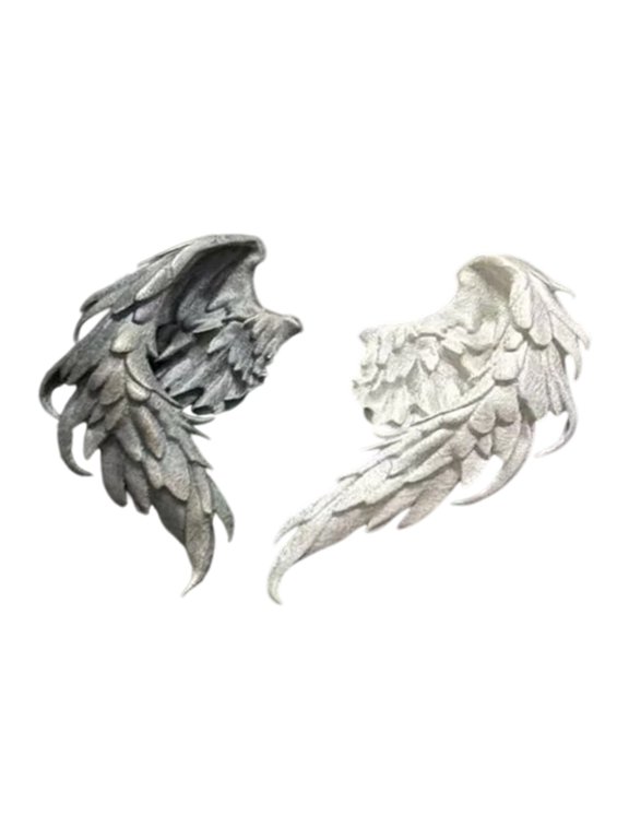 Stylish Devil Wing Earrings Black White Dangle Studs For Women