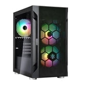 Stylish & Distinct Micro-ATX Gaming Chassis with ARGB Lighting - Black