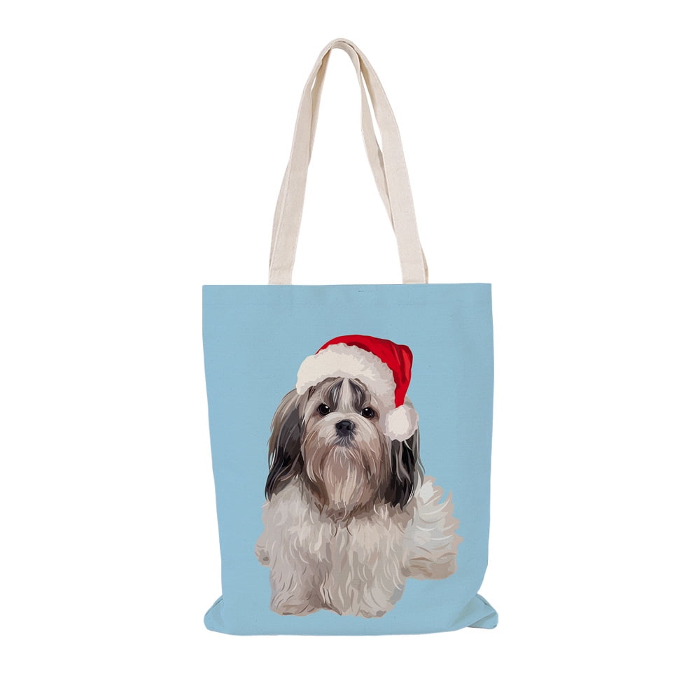 Extra Large Merry Christmas Canvas Tote Bag - Snowman Design, 19.7x15 Inches, Gym Beach Weekender Bag