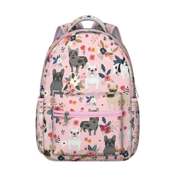"Stylish Dog Lover Backpack - Durable School Backpack for College Students, Work & Travel, Cute Dog Print Design, Lightweight Waterproof with Multiple Pockets"