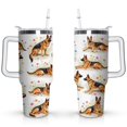 thumbnail image 1 of Stylish Dog Pattern Travel Mug - 40oz Leakproof Tumbler with Straw & Handle - Ideal Gift for Women Who Love Puppies, 1 of 7