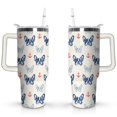 thumbnail image 1 of Stylish Dog Pattern Travel Mug - 40oz Leakproof Tumbler with Straw & Handle - Ideal Gift for Women Who Love Puppies, 1 of 7