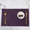 thumbnail image 1 of Stylish Double Sided Nylon Placemat for Dining Table,12×18in Fashionable Heat Insulating and Non Adhesive Table Protector,Elegant Western Style Mat for Hot Dishes and Scandinavian Home Decor(Purple), 1 of 7