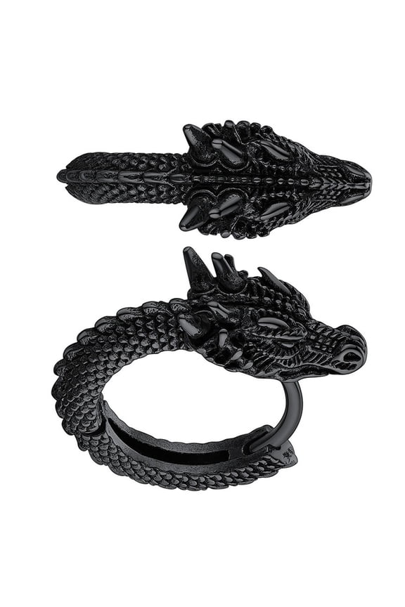 Stylish Dragon Hoop Earrings Stainless Steel Ear Studs for Men Women Hip Hop Punk Party Accessory Unisex Jewelry
