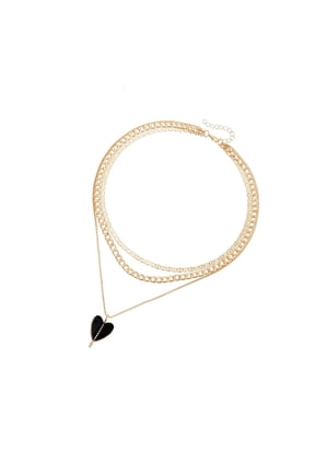 Stylish Drip Glazed Matching Heart Necklace Versatile Length Retro Neck Jewelry Piece Modern Feminine Accessory