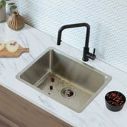 Stylish Dual Mount 23" Stainless Steel Single-Bowl Kitchen Sink with 1 Accessorie S-203T