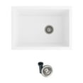 thumbnail image 1 of Stylish Dual Mount 25" White Granite Single-Bowl Kitchen Sink + 1 Accs, Net Wt 2 Units S-825H, 1 of 15