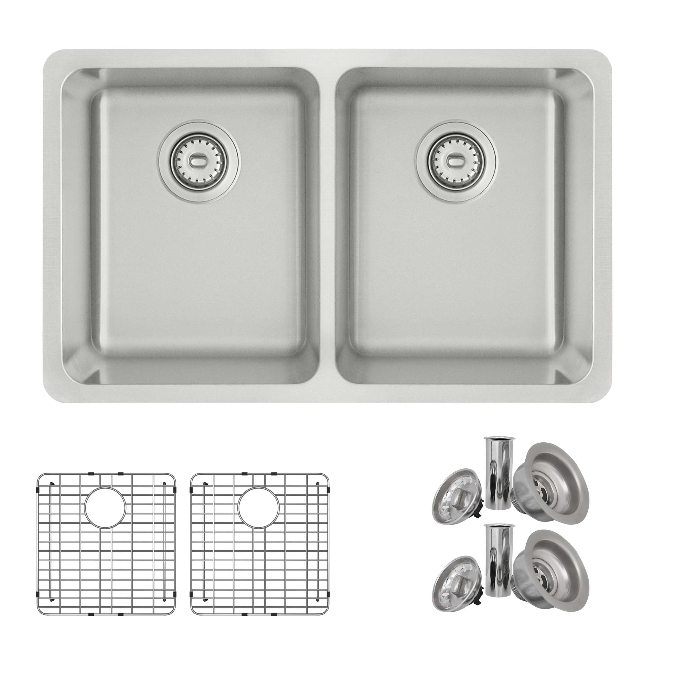 Stylish 29" Stainless Steel Double Bowl Drop-In Kitchen Sink