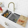 thumbnail image 1 of Stylish Dual Mount 30” White Composite Granite Double Bowl Kitchen Sink with 5 accs S-831WH, 1 of 15