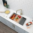thumbnail image 1 of Stylish Dual Mount 32" White Composite Granite Single Bowl Kitchen Sink with 4 accs S-832WH, 1 of 15