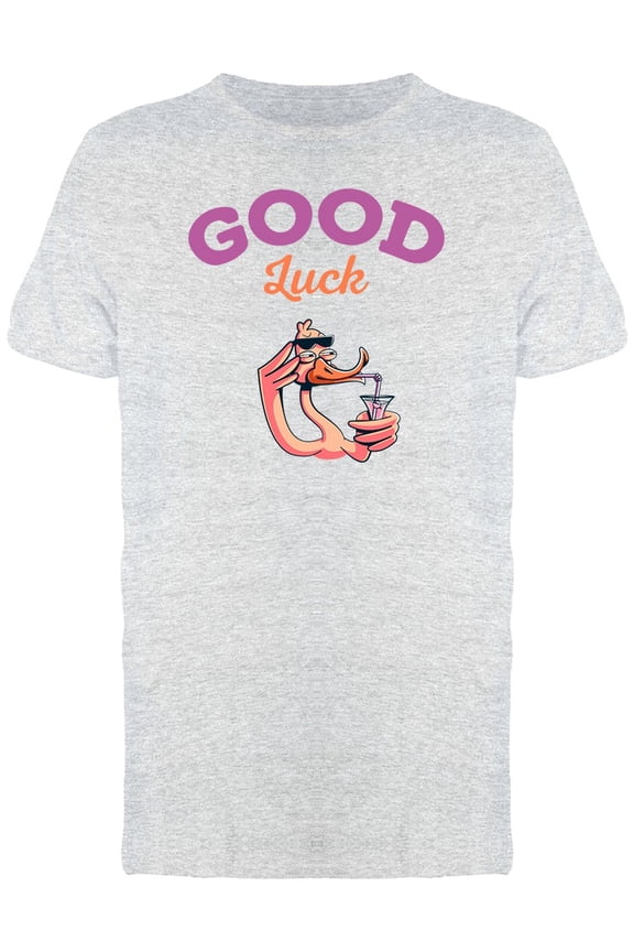 Stylish Duck Good Luck Slogan Tee Men's -Image by Shutterstock