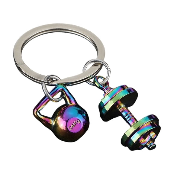 Stylish Dumbbell Shape Keyring For Gym Bags Car Decors Kirsite Keychain Trendy Fitness Accessory