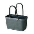 thumbnail image 1 of Stylish Durable Plastic Tote Bag with Textured Design, Lightweight Handbag for Everyday Use, Perfect for Shopping and Beach Black, 1 of 1