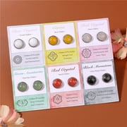 FANGLONGGG Stylish Earrings 6 Pairs Of Earring Set S925 Silver Plated Earrings For Women Multipack Stud Earrings Elegant Jewelry