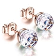 thumbnail image 1 of Stylish Earrings Colorful Sparkling Full Studs Jewelry for Women’s Birthdays Anniversaries Minimal Design Round Post Gemstone Accessories for Sensitive Ears, 1 of 3