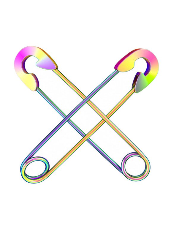 Stylish Earrings Punk Safety Pin Earrings Ear Piercing Jewelry Multicolor/