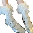 thumbnail image 1 of Stylish Elegant Lace Ruffle Socks for Women and Girls Anklet Socks with Cute Bowknot Wing for Dance and Campus Wear, 1 of 20