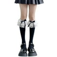thumbnail image 1 of Stylish Elegant Lace Ruffle Socks for Women and Girls Anklet Socks with Cute Bowknot Wing for Dance and Campus Wear, 1 of 19