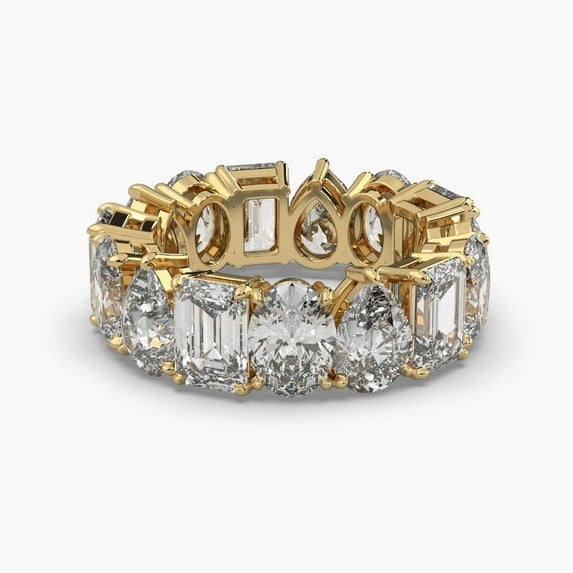 Stylish Elegant Multi-shape Moissanite 18k Eternity Ring