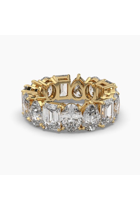 Stylish Elegant Multi-shape Moissanite 18k Eternity Ring