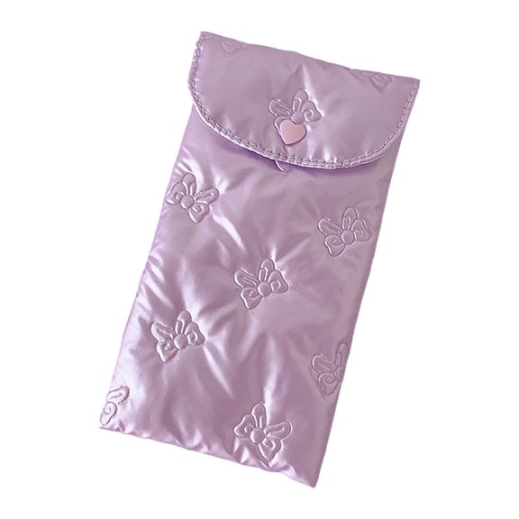 Stylish Embossed Bowknot Pattern Cosmetic Organizers Multipurpose Pencil Case Lightweight Accessories Travel