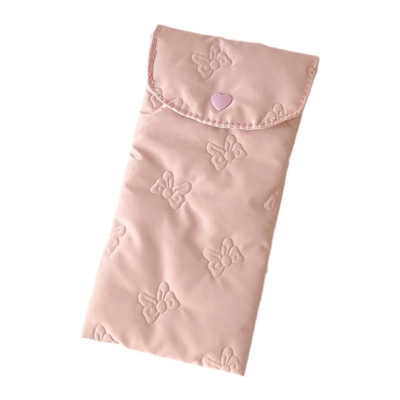 Stylish Embossed Bowknot Pattern Cosmetic Organizers Multipurpose Pencil Case Lightweight Accessories Travel