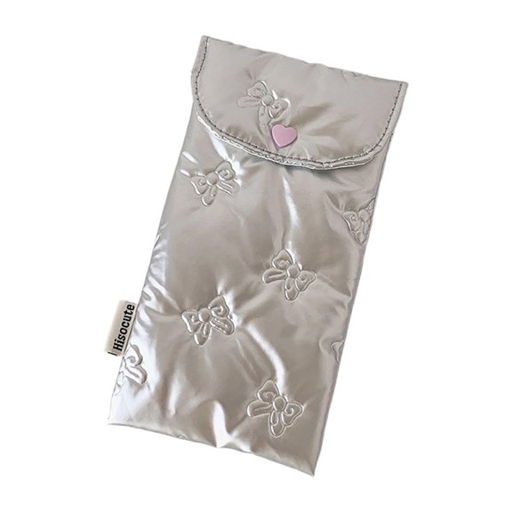 Stylish Embossed Bowknot Pattern Cosmetic Organizers Multipurpose Pencil Case Lightweight Accessories Travel