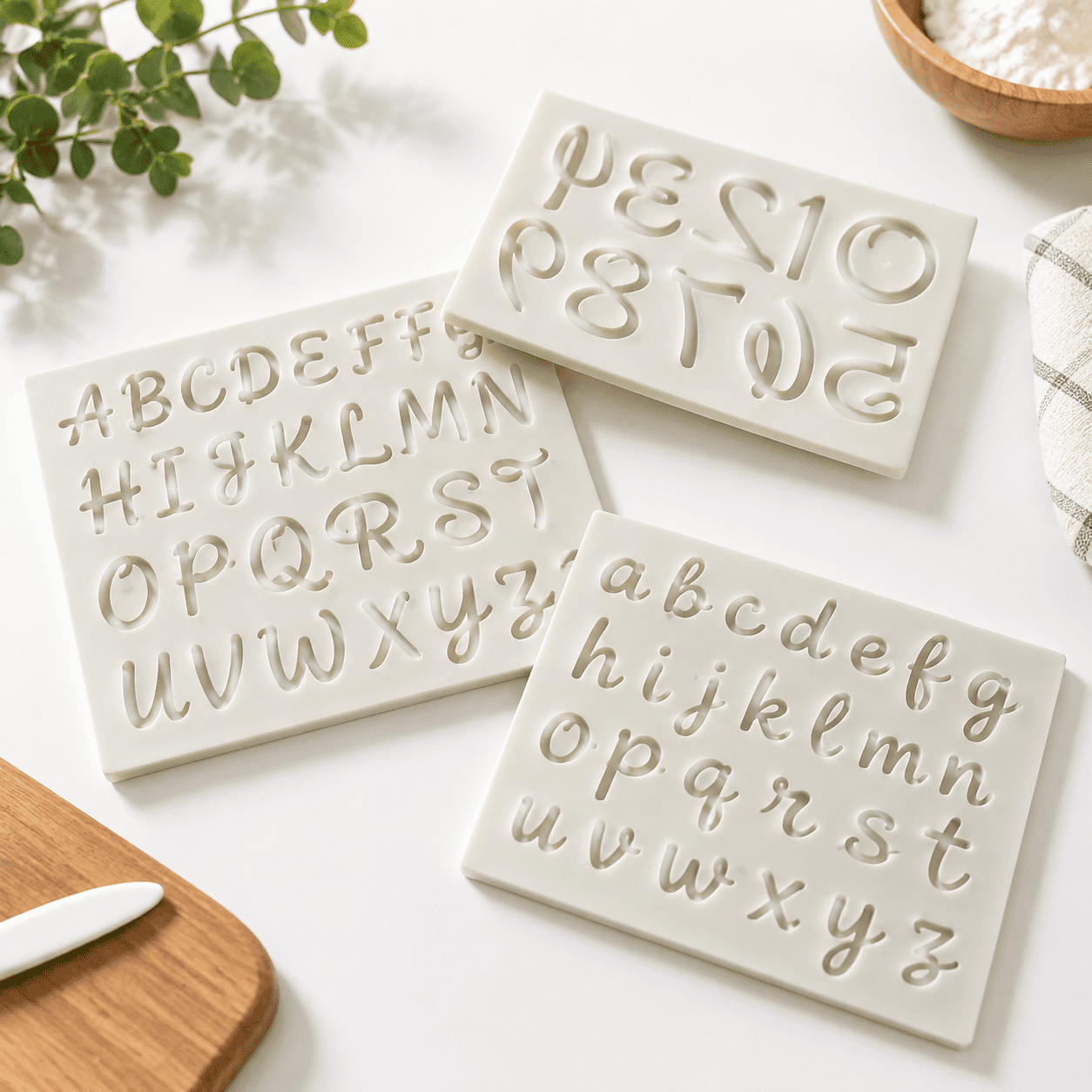 Stylish English Alphabets/letters & Numbers Silicone Molds For Fondant ...