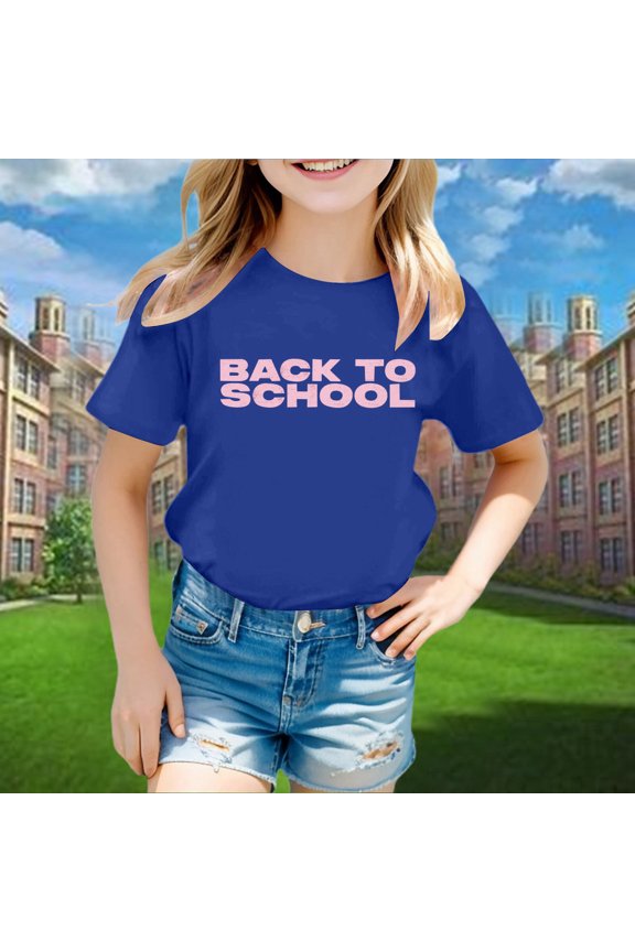 Stylish Everyday Wear Loose Fit Tees And Shirts For Girls Comfortable Spring Summer Casual Tops For Ages 3 To 16 Short Sleeve Shirt for Girls Tees Kids Tshirts Clothes Summer Tops T-Shirt