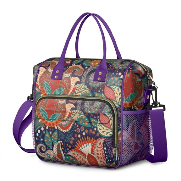 Stylish Exotic Large Cooler Bag - Leakproof Insulated Picnic Tote with Colorful Artistic Patterns