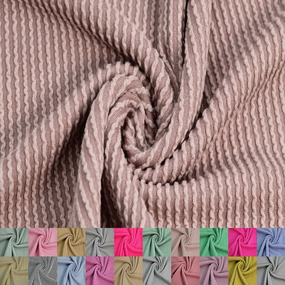Stylish Fabric 57 in Poly Rayon Spandex Rib Knit Fabric by the Yard, Mauve